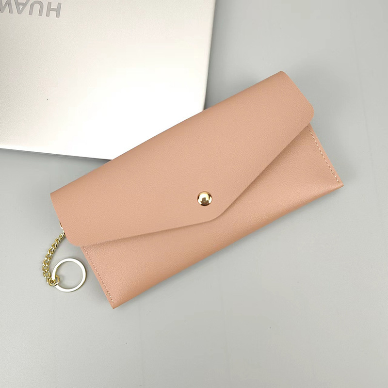 New portable women's long wallet, women's handbag, multi card slot, snap button, fashionable mobile phone bag, designer, fashionable men
