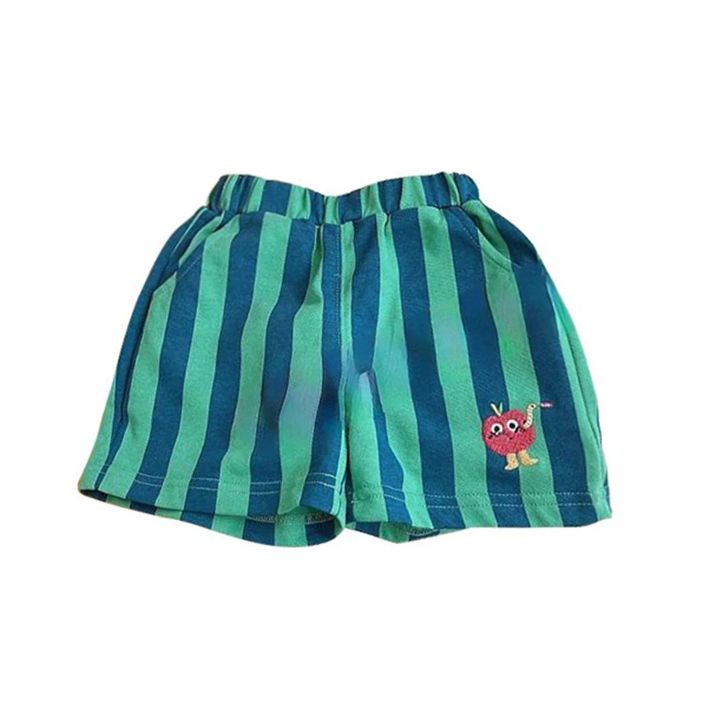 2pcs est Summer Trend Korean Style Toddler Boys Girls Shorts Elastic Band Short Pants Bottoms Stripes Kids Casual 250527