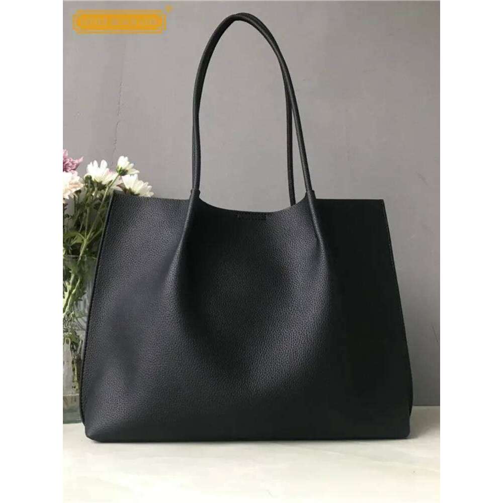 Free Shopping Office Ladies High Capacity Work Single Shoulder Casual Tote Handbag Soft Leather Vintage Solid Color Women Shopping Bag