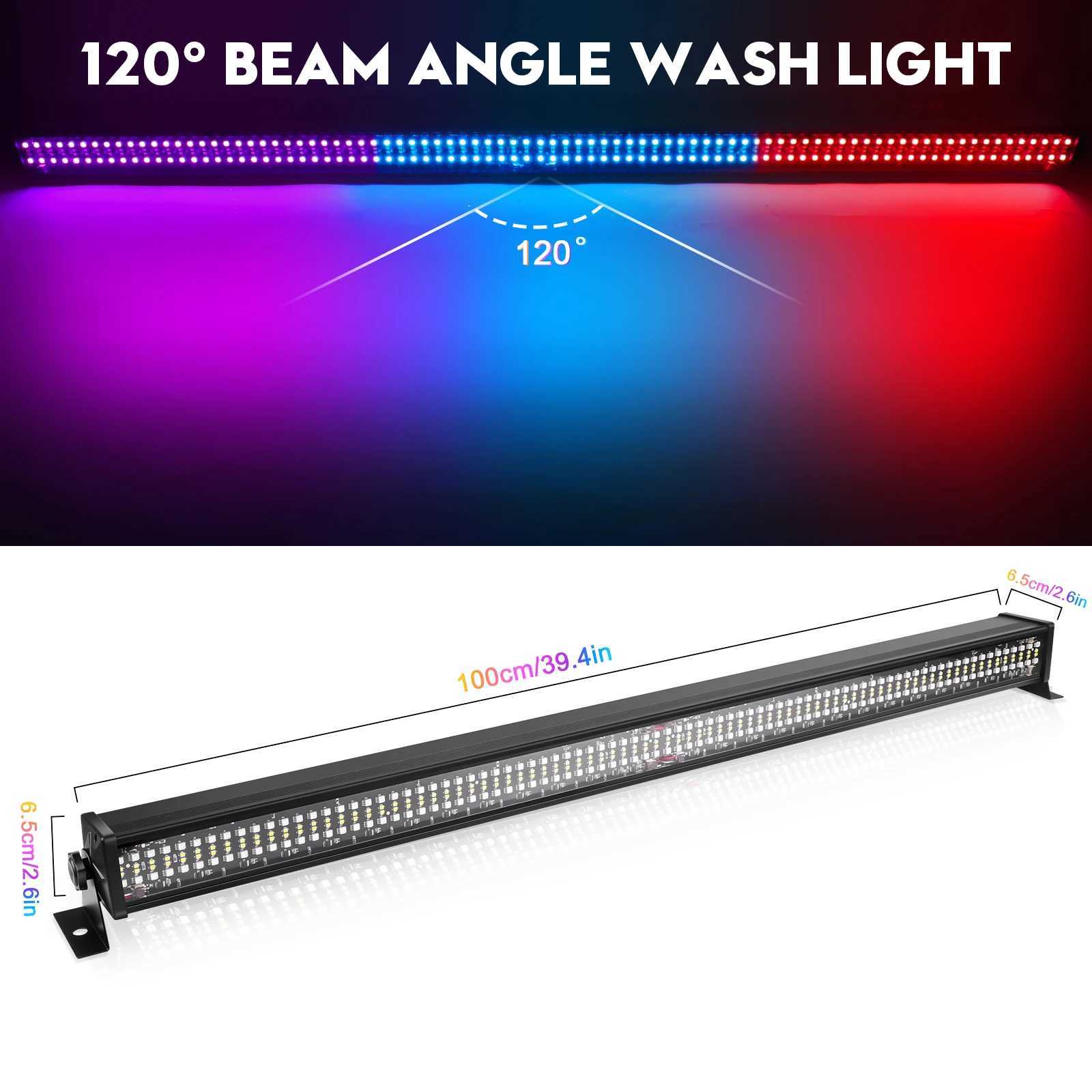 UKing 2Pcs 120W Wall Wash Light Bar RGB 336 LEDs Stage Lights 7000lm Wallwasher Lights For Home Nightclub Wedding Party Show XJ250527