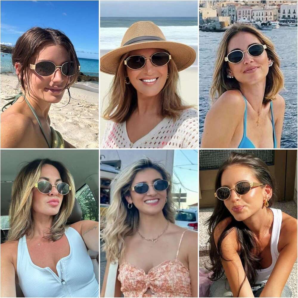 Oval sunglasses for women, fashionable sunglasses, classic lampshade, UV400 protection, CL2501