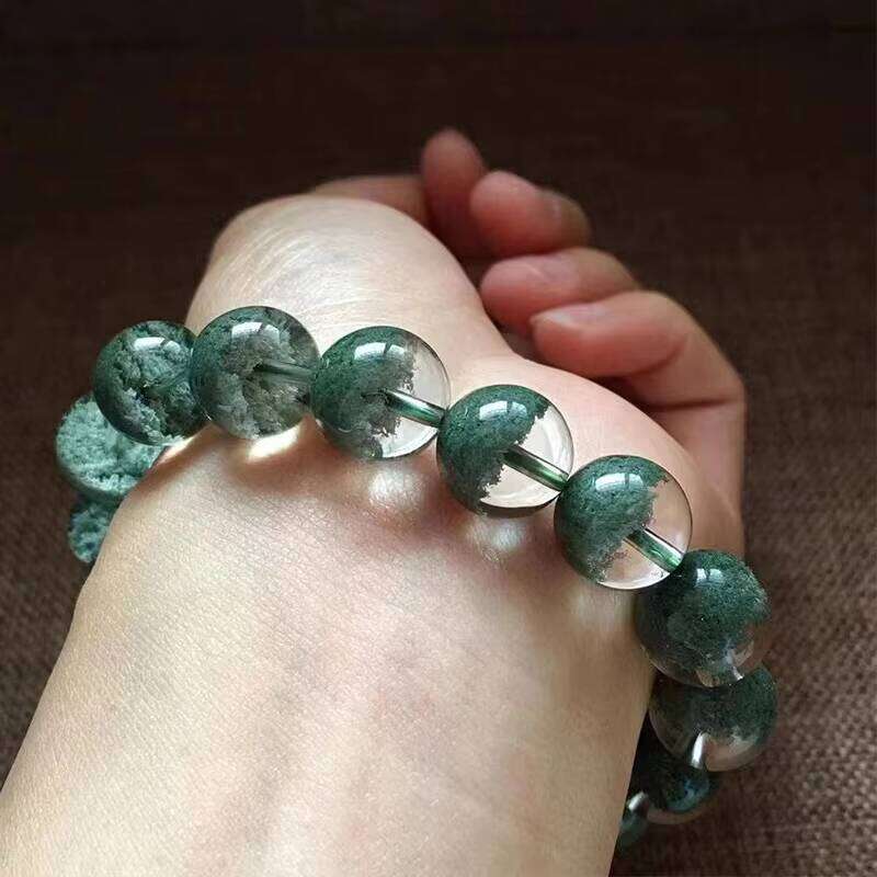 Natural Crystal Quartz Green Phantom Bracelet Treasure Bowl Beads Lucky Stone