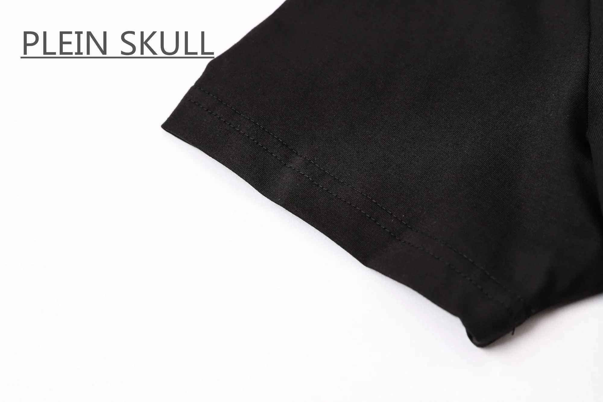 PLEIN SKULL Breathable Mens Fitness T-shirt Cotton Classic Retro Summer Short Sleeve Top Casual Round Unisex Neck Tee Z250527