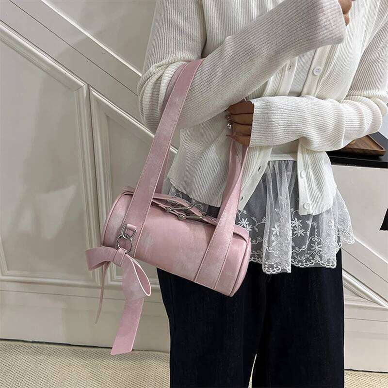 Women's Bags Designer Brand Boston Large Capacity Tote Korean Bow Handbag Female Simple Fashion Texture Underarm Trendy Versatile Shoulder Bag