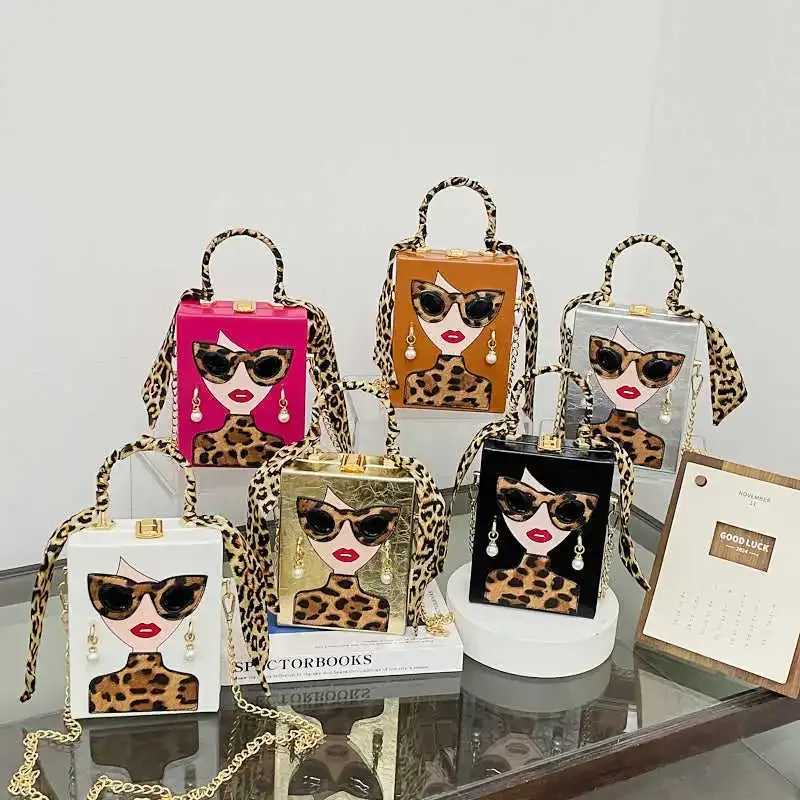 Candy Color Girls Printed Handbags Funny Purses for Women Designer Bag Leopard Box Bags for Women 2025 Evening Bag Clutch Lady W250527