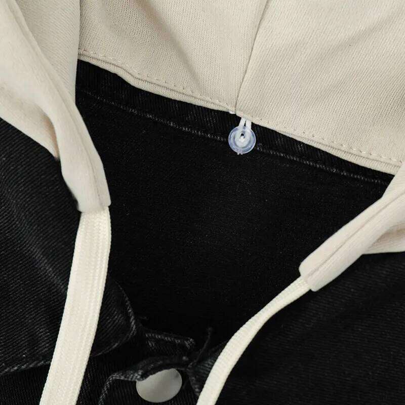 New Street Style Denim Jacket Hoodie For Men Ing Single Breasted Hoodies Slim Fit Coat Jean Jackets Streetwear