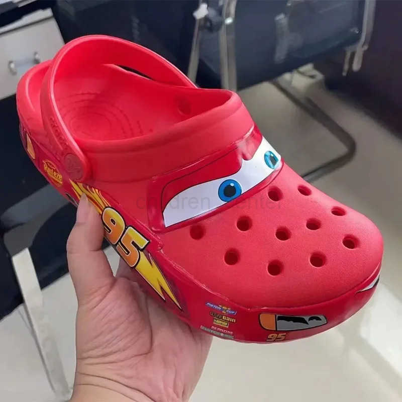 Disney Lightninged Mcqueens Pixar Cartoon Solid Waterproof Slippers Outdoor Sandals Casual Breathable Ankle-wrap EVA Shoes Gift W250527dd