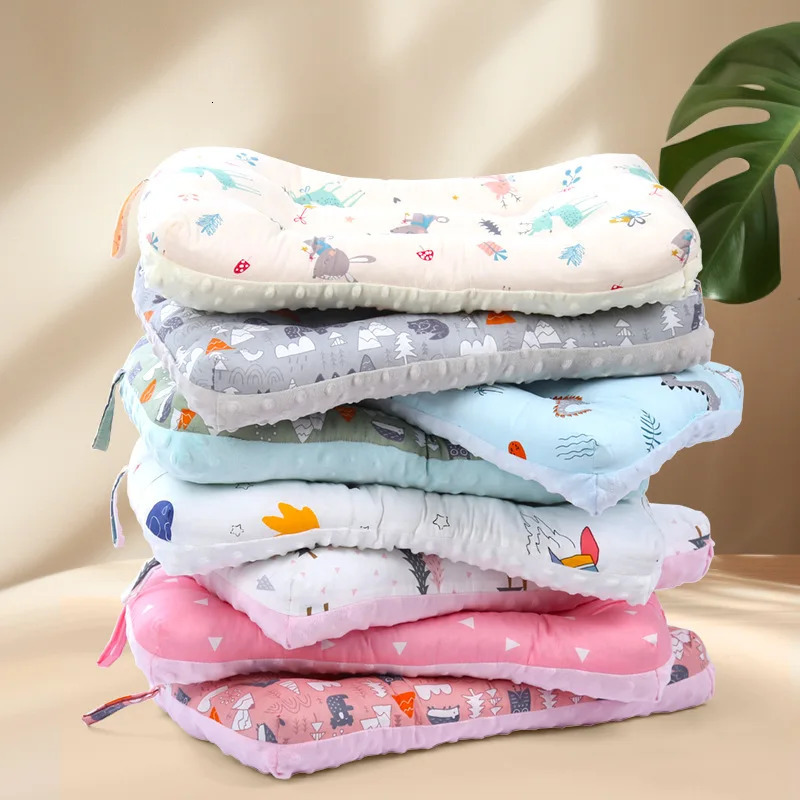 Baby Pillow Pure Cotton Infant Soothing Mood Soft Doublesided Breathable Cartoon Animal Kindergarten Nap Special Product 250527