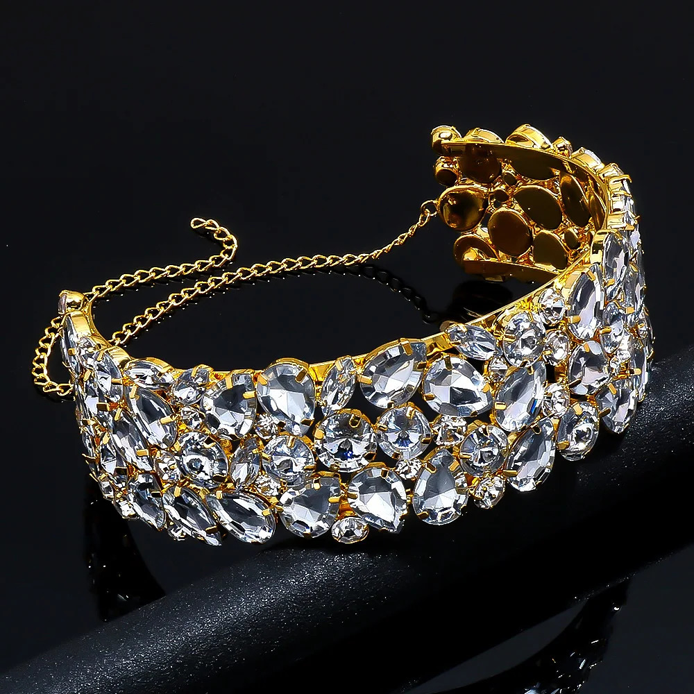 Stonefans Large Crystal Collar Choker Jewlery for Women 2024 Exaggerate Necklace Rhinestone Wedding Prom Jewelry Gift 250519