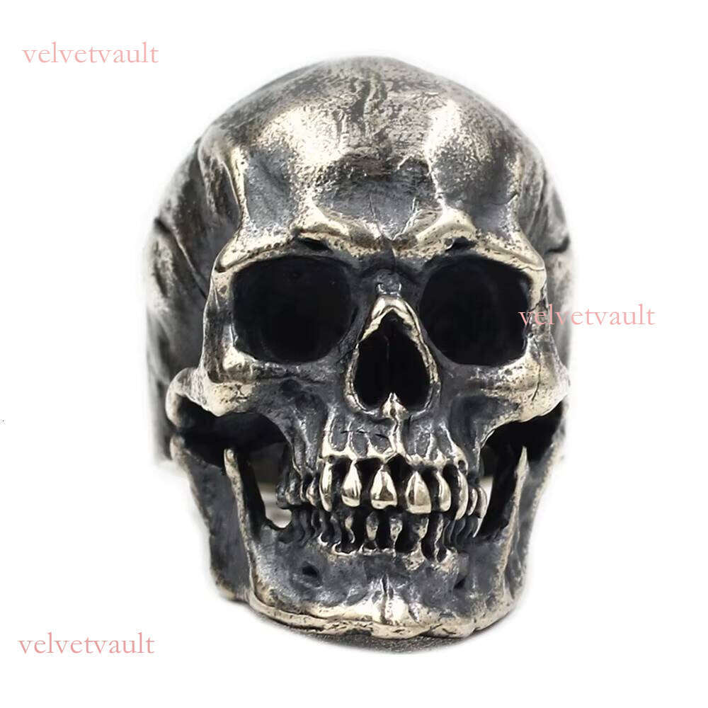 Heavy Punk Skull for Men Real Sterling Sier Jewelry Motorcycle Biker Rings Skeleton Finger Band