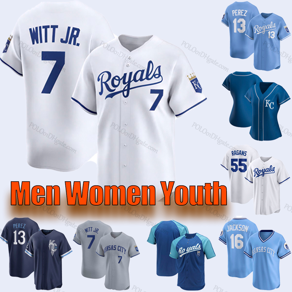 Custom Bobby Witt Jr. Baseball Jersey Patrick Mahomes George Brett Salvador Perez MJ Melendez Whit Merrifield Kansas Royals Andrew Benintendi Jerseys