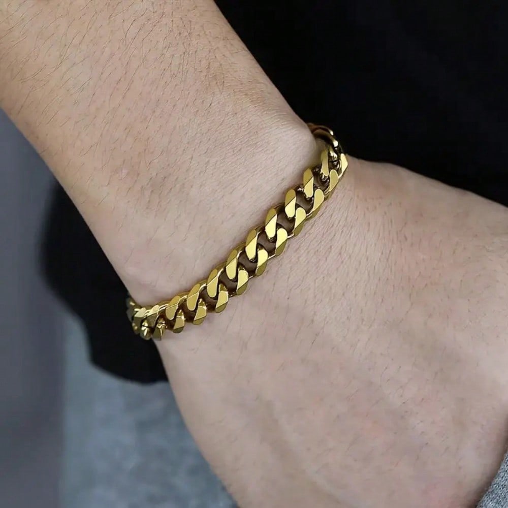 Stainless Steel Cuban Chain Bracelet For Men Women Simple 3-11mm Curb Link Bracelets