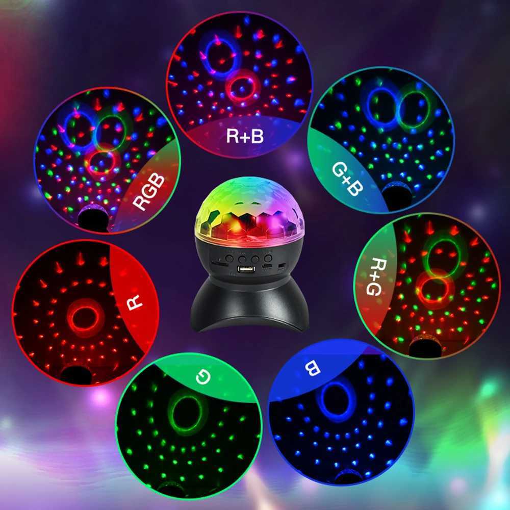 USB Charging Bluetooth Music Light Disco Rotating Stage Light LED RGB Disco Ball Light Party Wedding Atmosphere Light Christmas XJ250527