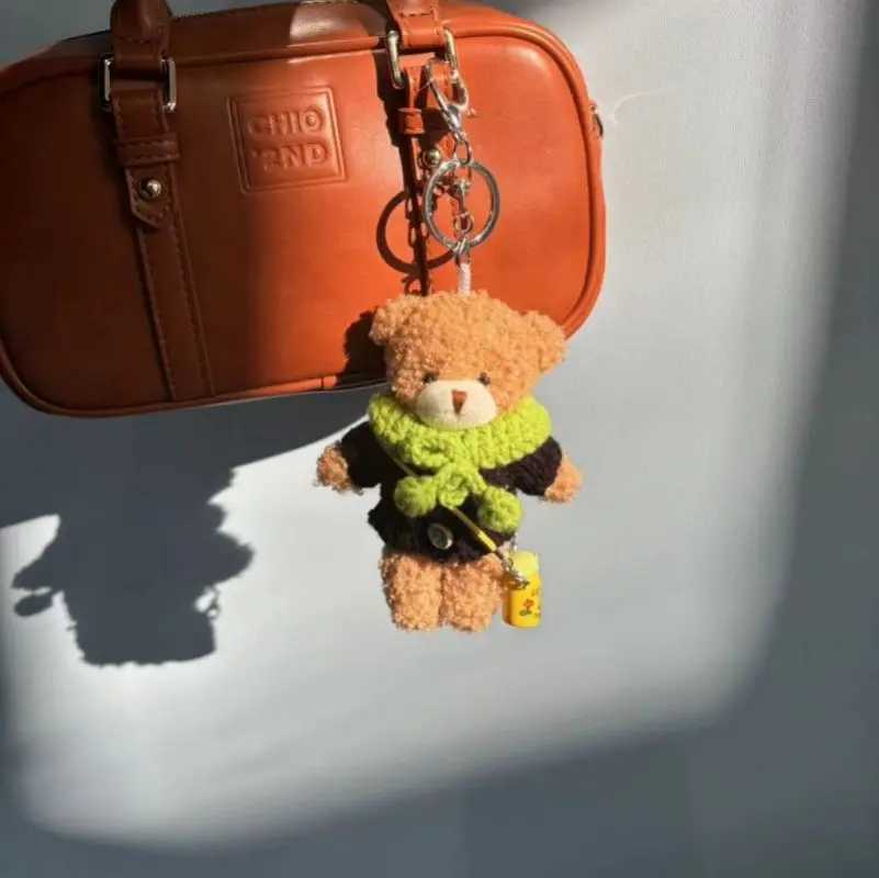 Cute Small Bear Keychains High Quality Plush Bear Doll Keychain For Bag Pendant Kawaii Keychain With Teddy Bear Doll Accessories W250526