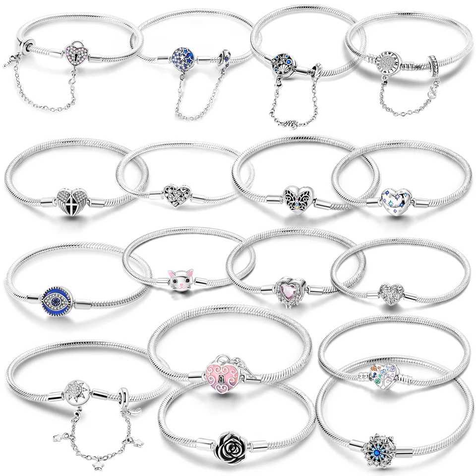 Original Heart Shell Butterfly Footprint Bracelet 925 Sterling Silver Fit Brand Me Charm Beads Fashion Women Bracelet Jewelry W250526