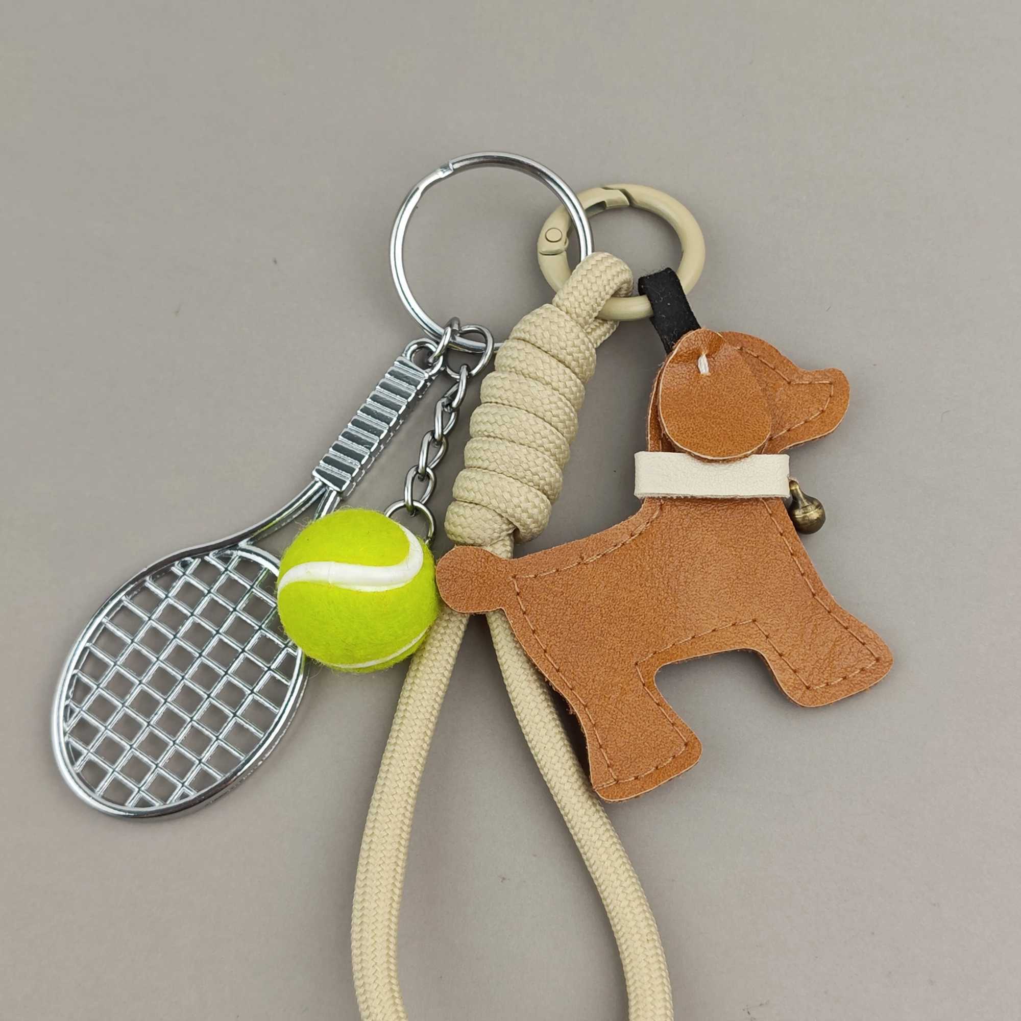 Leather Dog Bag Charm Cartoon Cute Pendant For Handbags Women Men Creative Keychain Accessories Gift W250526