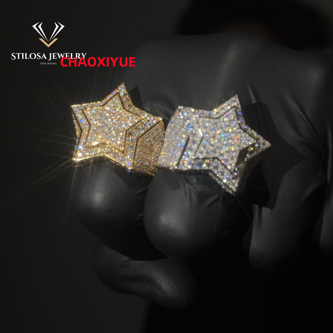 Star Ring Custom Size for Men 925 Sterling Silver with VVS Moissanite Custom Ring Vvs Moissanite Iced Out Ring