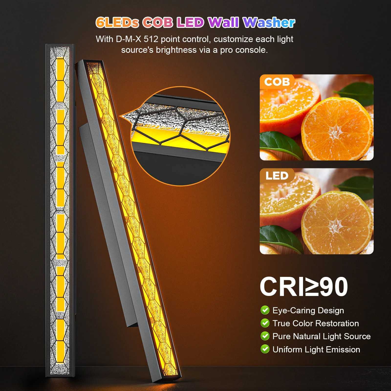 Yiflamefly 420W COB LED Vintage Stage Light Bar RGB Wall Washer Light DMX Retro Light DJ Party Lights For Disco Church BirthdayXJ250527