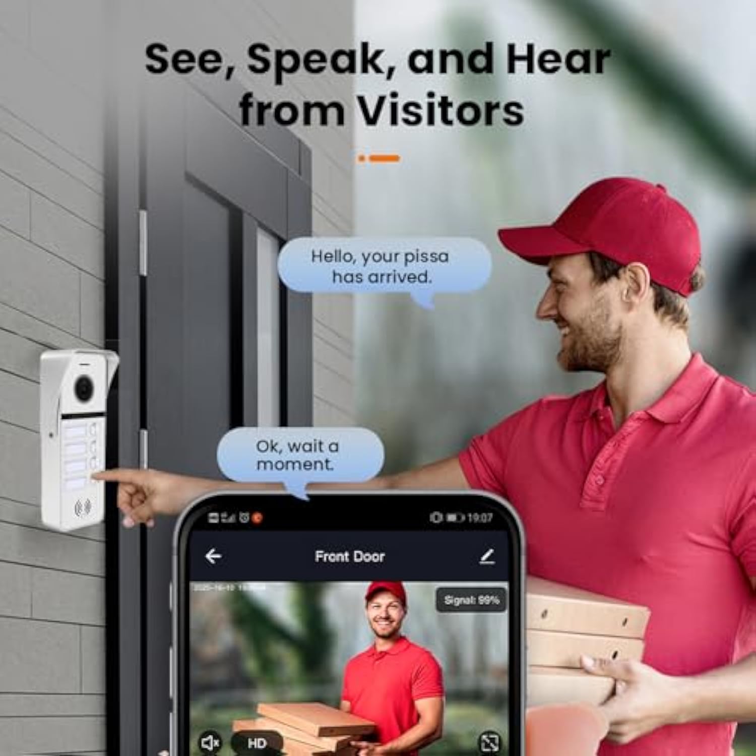 anjielo smart wireless wifi video doorbell intercom system high definition 1080p cameras with touch screen monitors for apartments