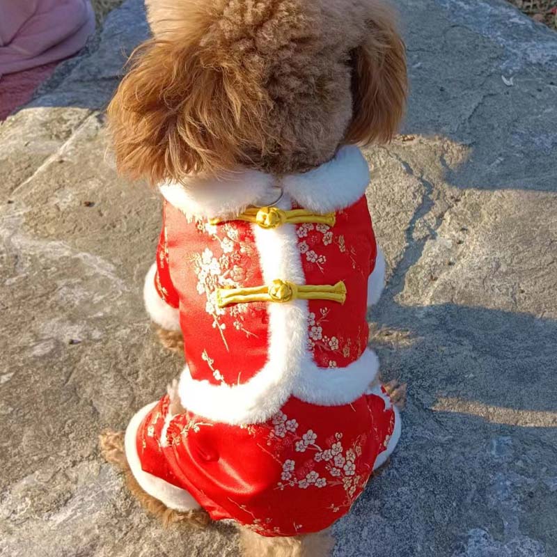 Pet clothing with one button Tang style ancient style