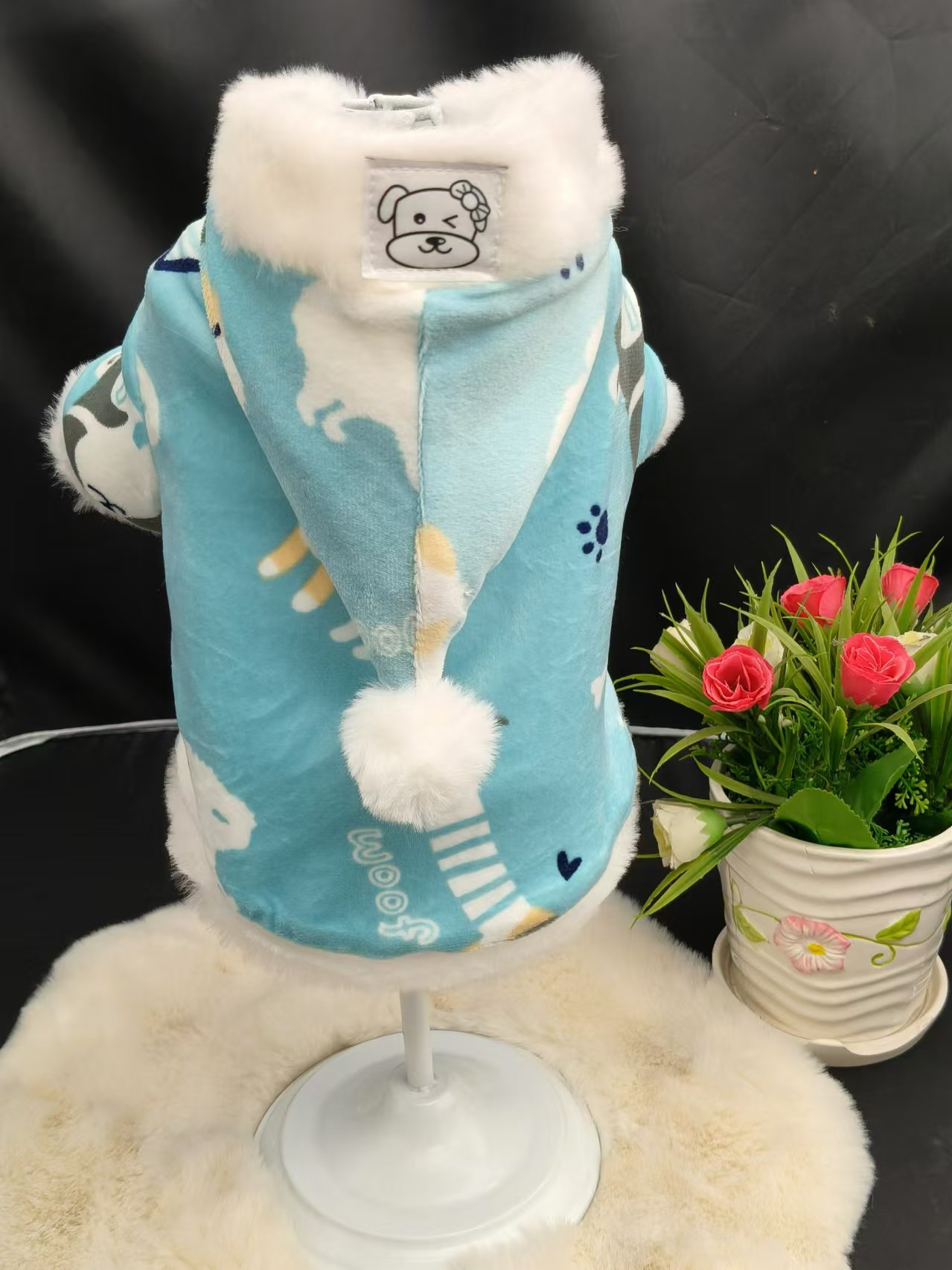 Pet Clothes Pet Park Double layer Velvet Two Leg Clothes