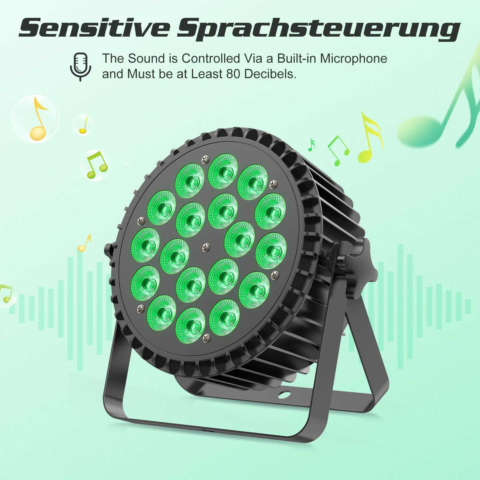 4/8PCS 18x10W RGBW 4-in-1 LED Par Lights Voice control Stage Effect Light Infinite Mixing Rainbow Effect Disco Projection LightXJ250527