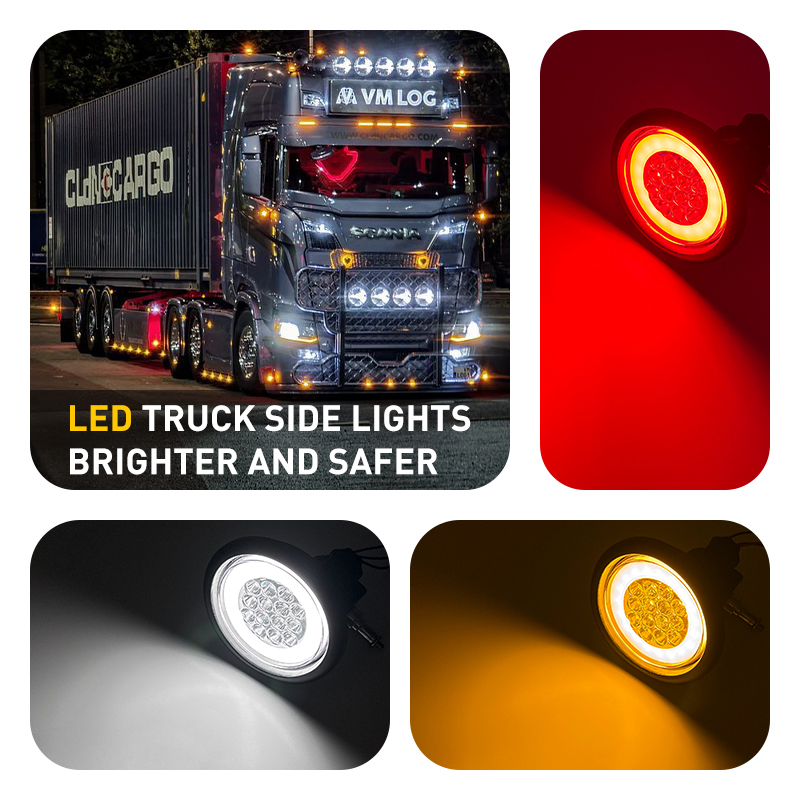 Modified light 4 inch tail light truck tail light LED truck tail light universal for all kinds of cars with waterproof socket voltage is 12-24V waterp