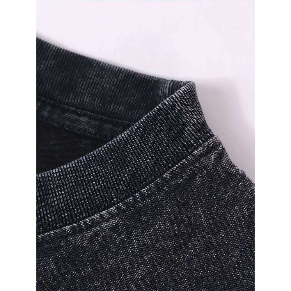 Bellelement Waffle House Vintage Acid Wash Hip Hop Tops Men s T Shirt Black Casual Crew Neck Cotton Tee