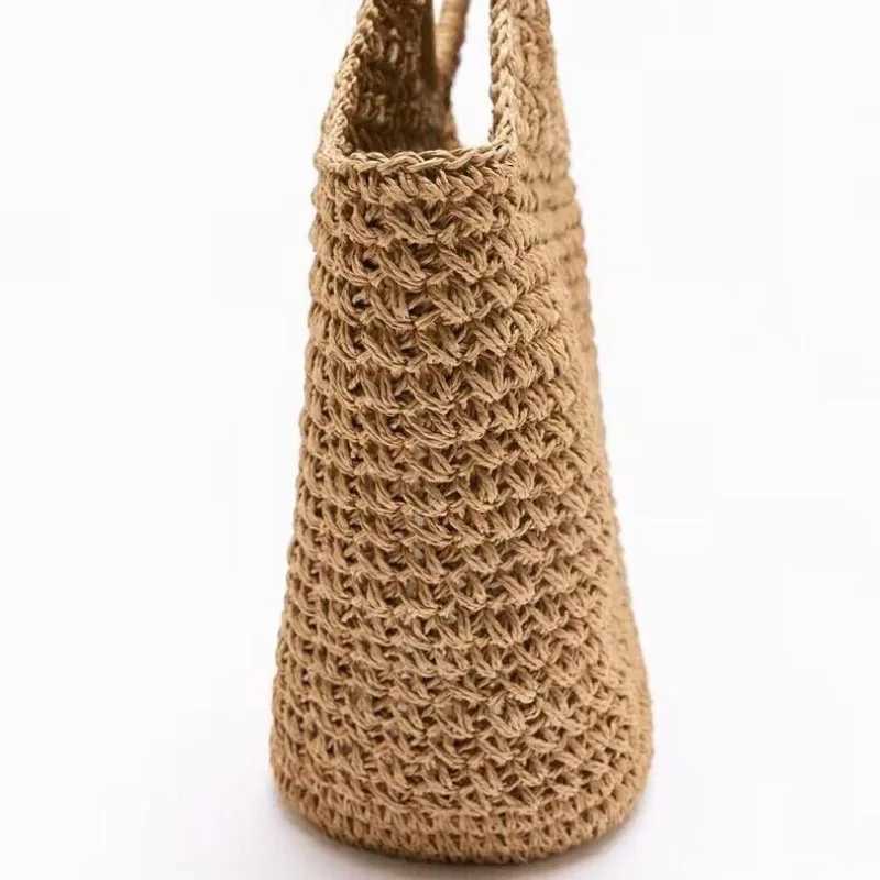 Round Handle Woven Bag Summer Raffia Straw Bags Designer Handbags Handmade Large Travel Beach Bags for Women Shopper Tote Clutch W250527
