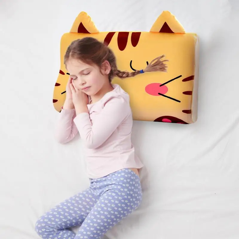 Toddler Memory Foam Pillow Slow Rebound Soft Fiber Baby Neck Protection Cartoon Animal Printing Childrens Bedding 250527