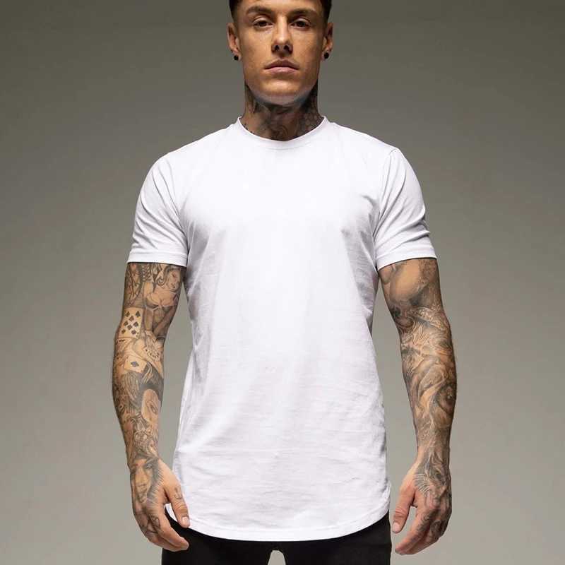 Plain Summer Workout Gym T-Shirt Mens Cotton Short Sleeves T Shirt Casual Tee Tops O-neck Streetwear Fashion Sports Clothing Z250527
