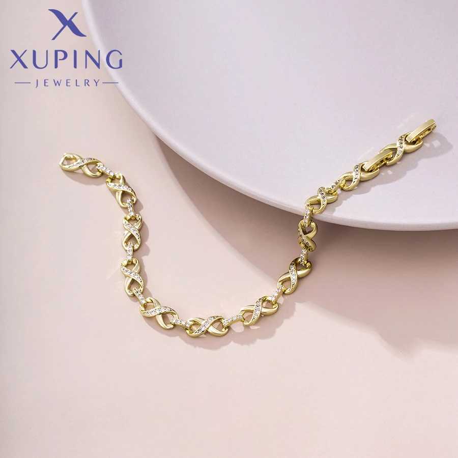 Xuping Jewelry New Arrival Romantic Fashion 19cm Light Gold Color Charm Bracelets for Women Valentine Day Gift X 000710703 W250526