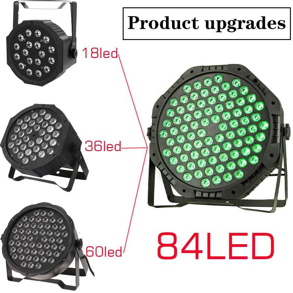 New 80W 84LED par lighting LED Party Flat Strobe Dmx512 Sound Controller RGB 3In1 Colors Lamps for KTV Dj Disco Wedding Xmas XJ250527