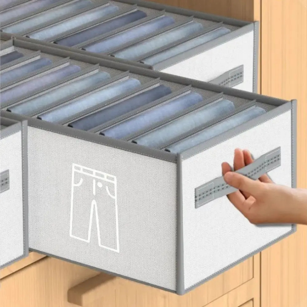 Closets Clothes Organizer Pants Jeans Storage Box Cabinet Drawer Organizer Underwear Socks T-Shirt Wardrobe Storage Organizers 250526