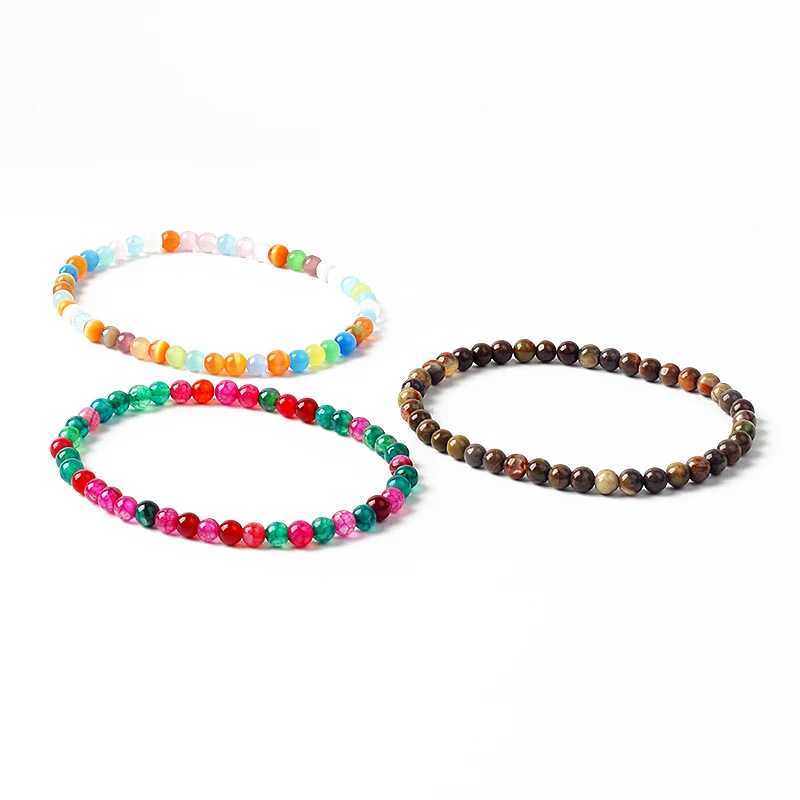 4mm Reiki Amethyst Agate Beads Bracelets for Women 6mm Pink Quartz Natural Stone Tiger Eye Hematite Bracelet Men Jewelry Pulsera W250526