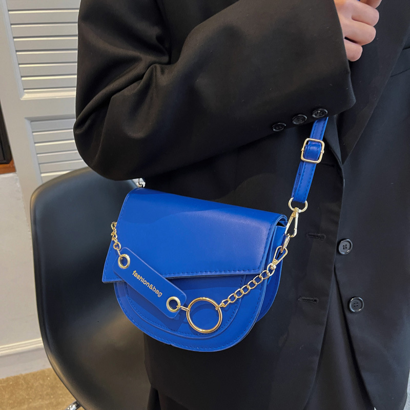 Brand High Quality Style Single Shoulder Chain Crossbody Fashion Small and Autumn Color-Block Texture Fresh Trendy Women's Bag Free Delivery Desi
