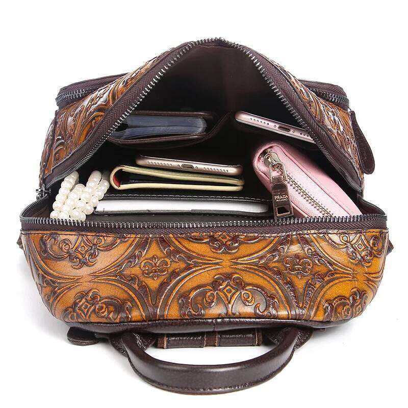 Designer Bag Brand New Retro Women Shoulder Bag Female Leisure Genuine Leather Backpacks Wipe Color Backpack Solid