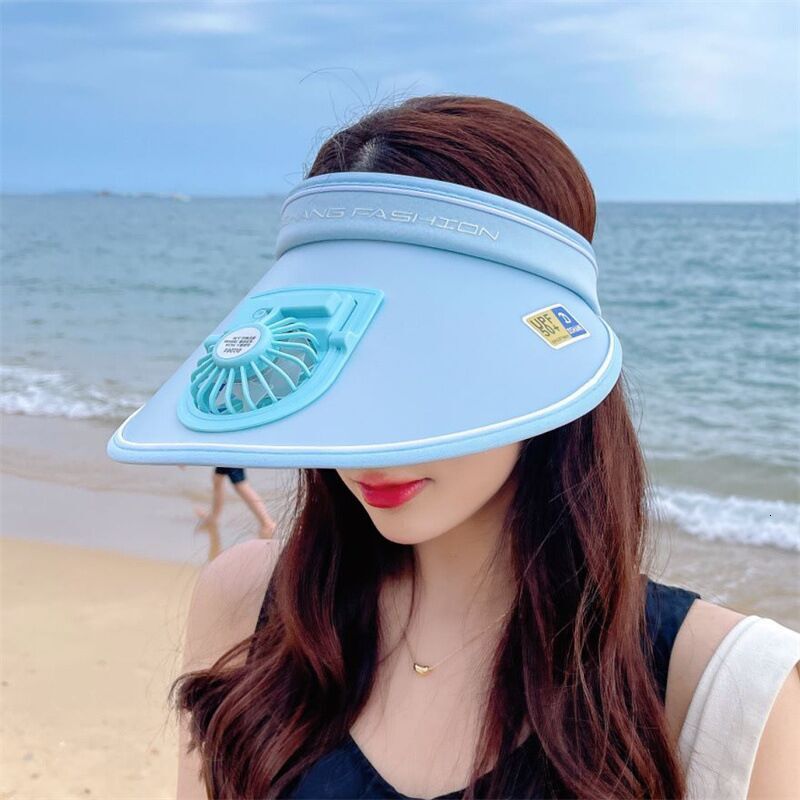 Designer's Sun Hatuv Protection Rechargeable Fan Hat For Women, Sunshade And Sunscreen, Summer Outdoor Wide Brim Visor, Cycling Leisure Sun Hat