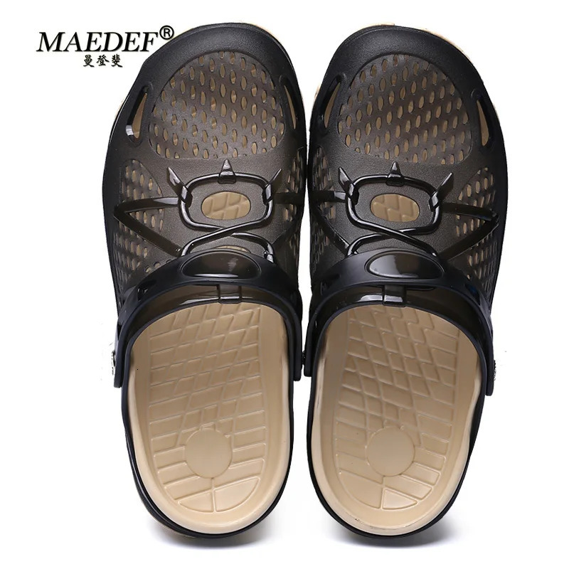 MAEDEF Fashion Men Slippers Summer Waterproof Beach Slippers Casual House Bathroom Slides Non Slip Outdoor Mens Shoes 250526
