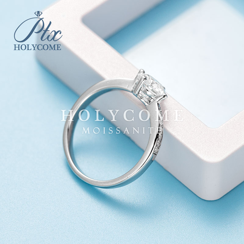 Luxury Moissanite Diamond Rings 1ct Round Cut Four Prong VVS D Color 925 Sterling Silver GRA Certified Wedding Engagement Rings Gift for Women