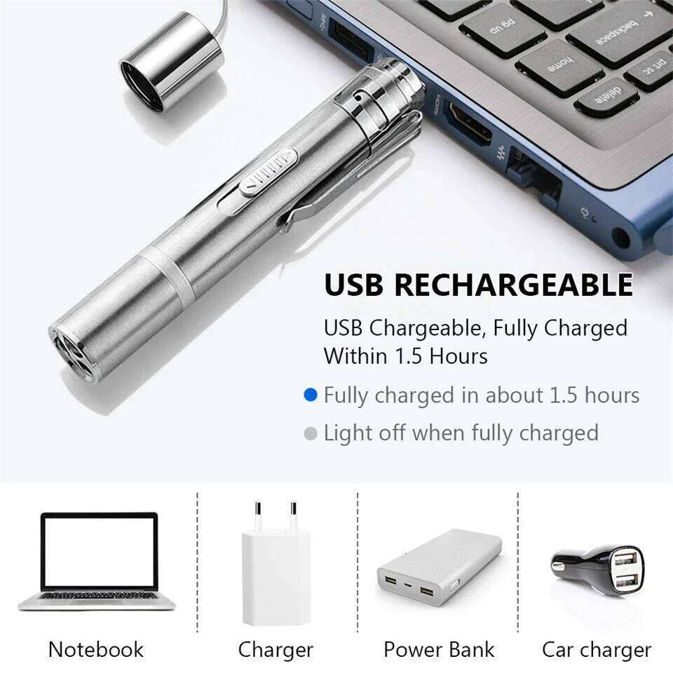 3-in-1 Multifunctional Flashlight: Lighting/Uv Money Detection/Cat Teaser Laser Toy, USB Rechargeable