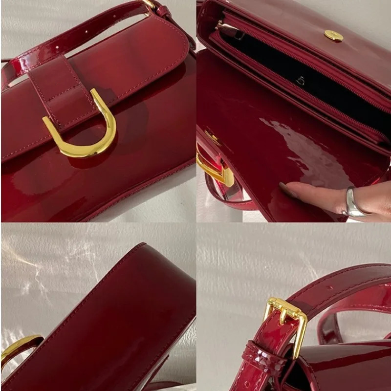 Classic PU Leather Horseshoe Buckle Casual Crossbody Bag Soild Color Small Shoulder Bag with Zipper Closure Women Clutch Purse 250526