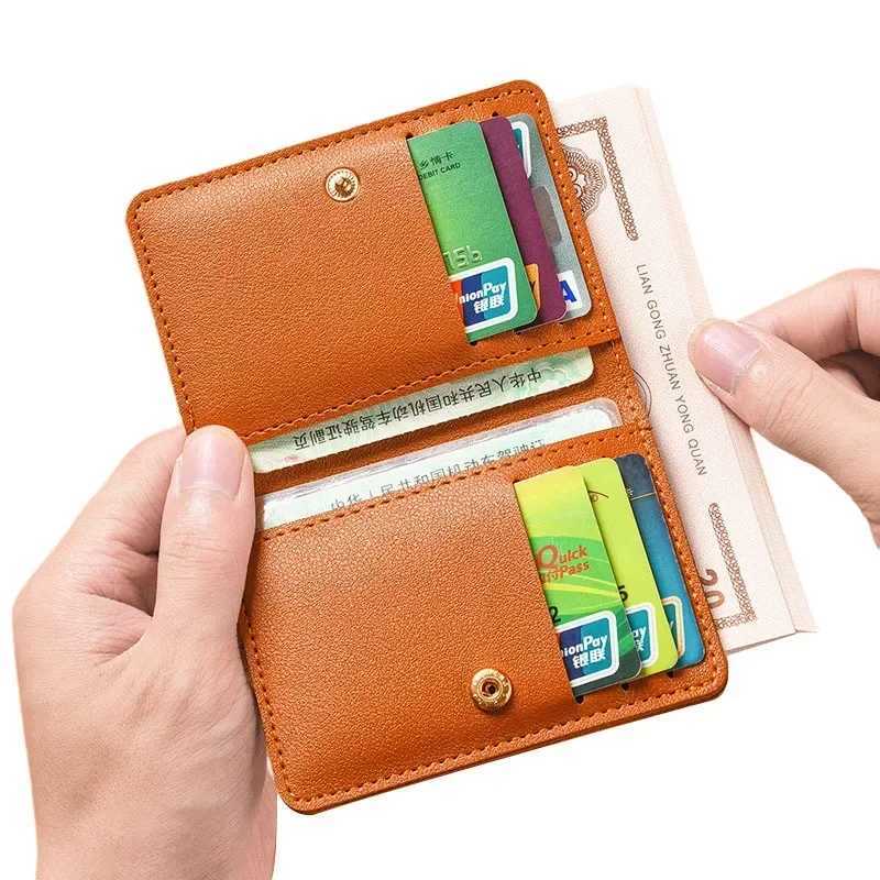 Unisex Solid Color PU Leather Small Wallet for Men Women Short Simple Purse with Hasp Button Ultra Thin Coin Bag Z250527