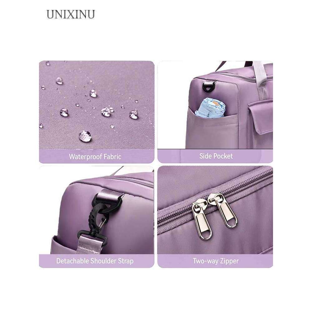 UNIXINU Carry On Travel Bag Large Capacity Weekender Overnight Duffle with Shoe Compartment Sports Fiess Bags for Women