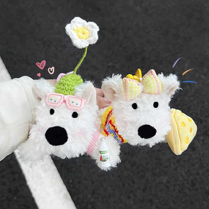 Various Outfits Cartoon Puppy Keychain Cute Small Dog Doll Plush Keychain For Bag Pendant Furry Puppy Keyrings For Couple Gifts W250526