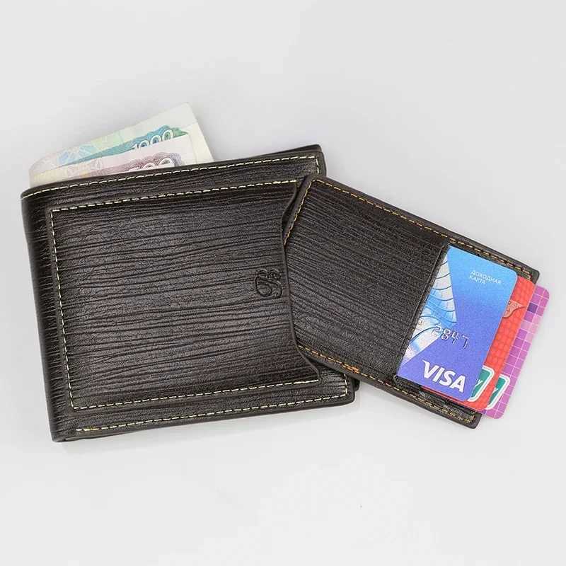 New fashion Short Leather Wallet Men Holders Purse Vintage Male Clutch Trifold Man Money Bag Clip Wallet W030 Z250527