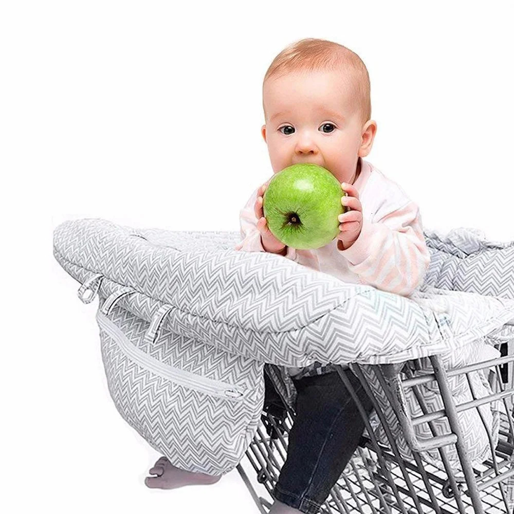 Multifunctional 2in1 Baby Shopping Cart Cover Children Highchair with Thickened Soft Cushion Transparent Phone Holder 250527