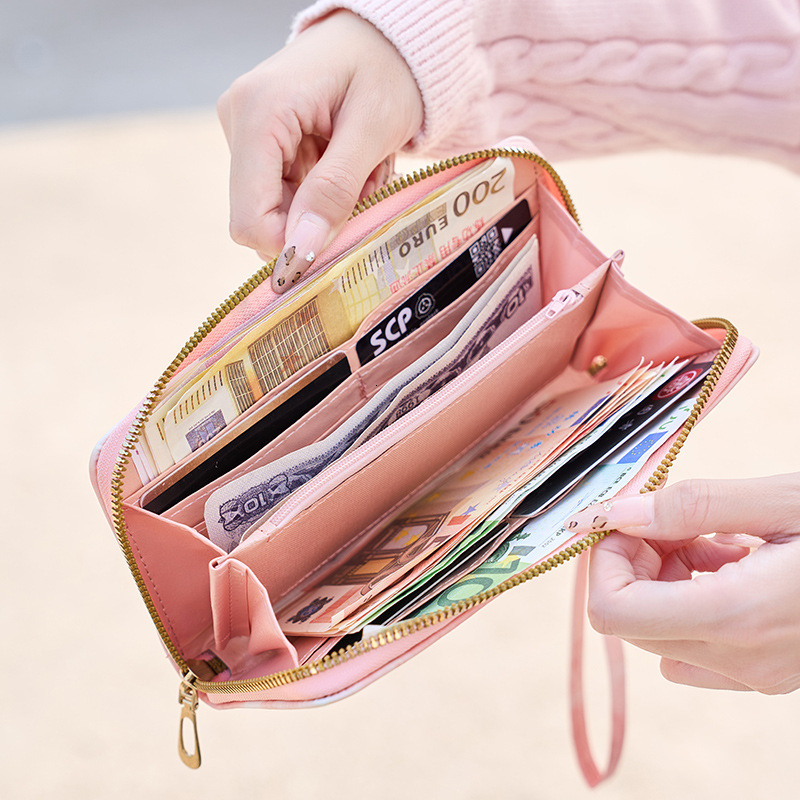 Chinese gradient color fashion long wallet fashionable and sweet women s handbag multi layer fashion card slot coin wallet designer men s wallet