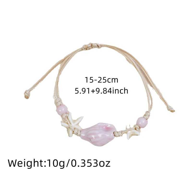 Handmade Ceramic Conch Braided Bracelets for Women Trendy Bohemian Colorful Bead Starfish Bracelets Friendship Jewelry Gift W250526