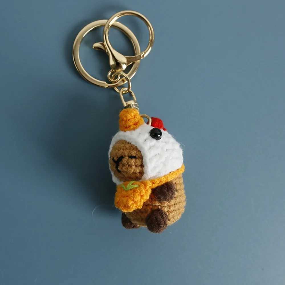 Creative Capybara Doll Keychains Creative Knitted Cartoon Pendant Bag Accessories Crochet Bag Pendant W250526